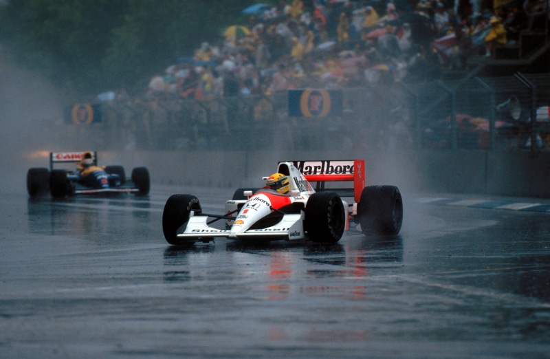 Mclaren Mp4, helmet, McLaren, Ayrton Senna, rain, Formula 1, 2K, Marlboro