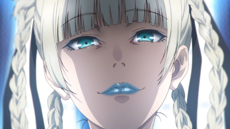 Kakegurui, Girl, 1080P, Blue Eyes, White Hair, Anime, Braid, Kirari Momobami