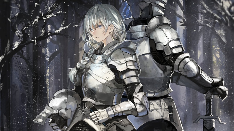 white hair, game, work helmet, weapon, armor, security, tree, safety, suit of armor, protection, representation, fantasy girl, anime girls, real people