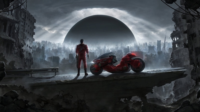 real people, Akira, red, motorcycle, rescue worker, 1080P, cloud - sky, person, adult, water, sky, nature, anime boys, architecture, outdoors