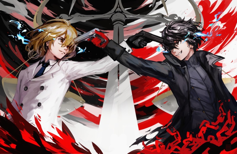 two people, Persona 5, emotion, 1080P, celebration, young women, real people, standing, women, clothing, arts culture and entertainment, Akira Kurusu