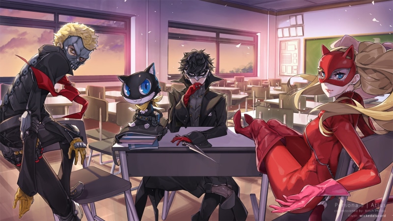 Akira Kurusu, Persona, Ryuji Sakamoto, Morgana (Persona), Persona 5, Ann Takamaki, 1080P