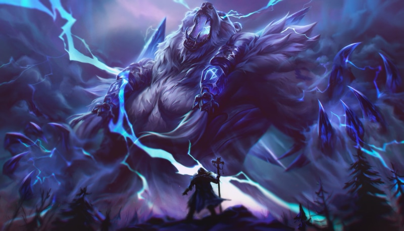 Riot Games, lightning, 1080P, Volibear, Freljord, League of Legends, PC gaming