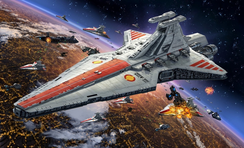 in a battle with separatists, type " Venator", 1080P, Coruscant, The Galactic Republic, Star destroyer, Star Wars, The Formation Of The Empire, Navy Open