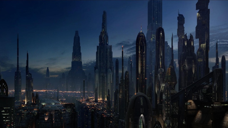 1080P, skyscraper, illustration, star, wars, movies, 1920x1080, coruscant, star wars, buildings
