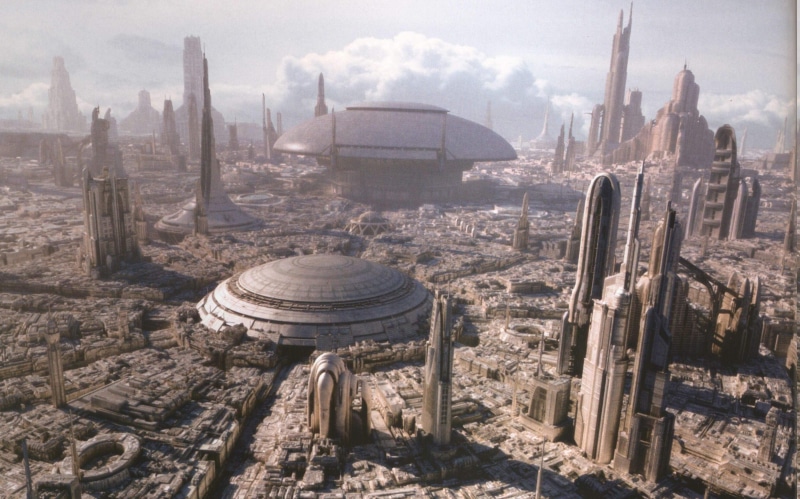 Star Wars, travel destinations, travel, dome, 2K, building, high angle view, place of worship, nature, day, built structure, skyscraper, city, science fiction