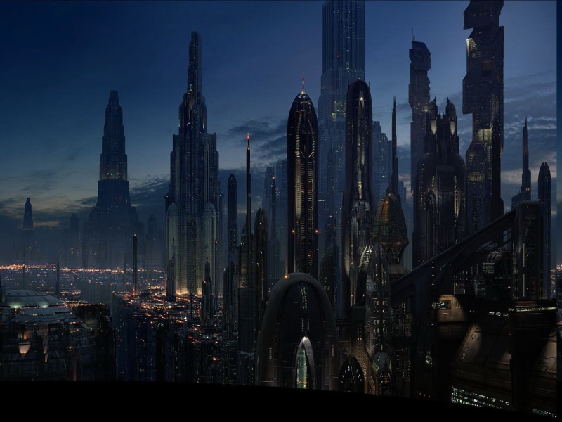 sky, belief, city, no people, travel destinations, religion, night, Star Wars, 720P, tall - high, Coruscant, skyscraper, modern, tower, place of worship