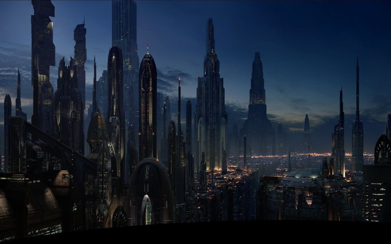 720P, Coruscant, Star Wars, futuristic city, digital art, science fiction, futuristic