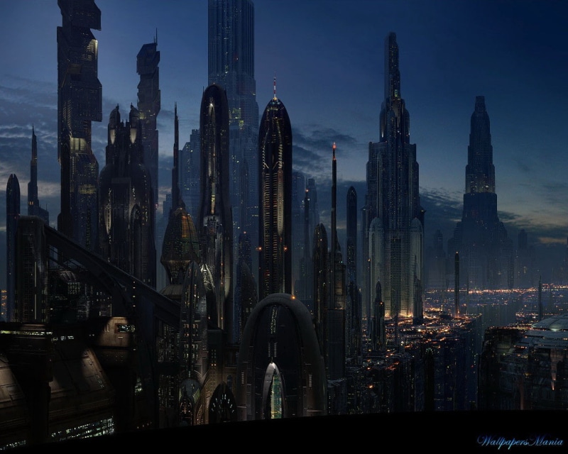 Coruscant, night, Star Wars, science fiction, 720P