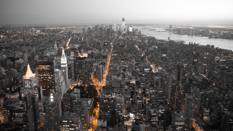 orange, sunset, dusk, office Building, lower Manhattan, sky, downtown District, outdoors, water, night, illuminated, New York City, manhattan - New York City