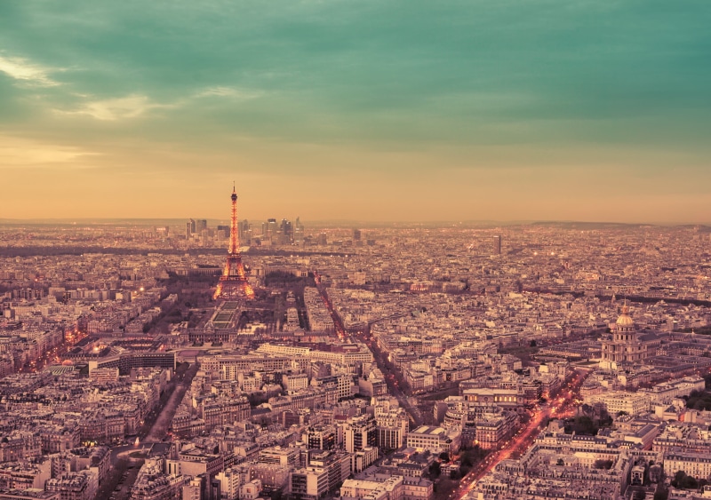 downtown District, river, 1080P, city Life, Paris, cloud - Sky, capital Cities, night, paris - France, aerial View, illuminated, architecture, city, high Angle View