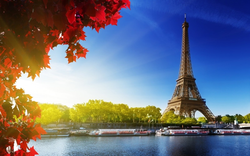 springtime, french Culture, beautiful, river, paris - France, romance, water, 1080P, europe, spire, tower, national Landmark, plant, tree, france, nature