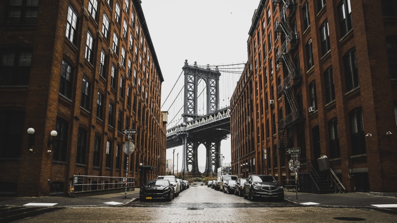 downtown District, car, manhattan - New York City, building Exterior, architecture, rowhomes, rowhouse, lower Manhattan, outdoors, parked, near, brooklyn