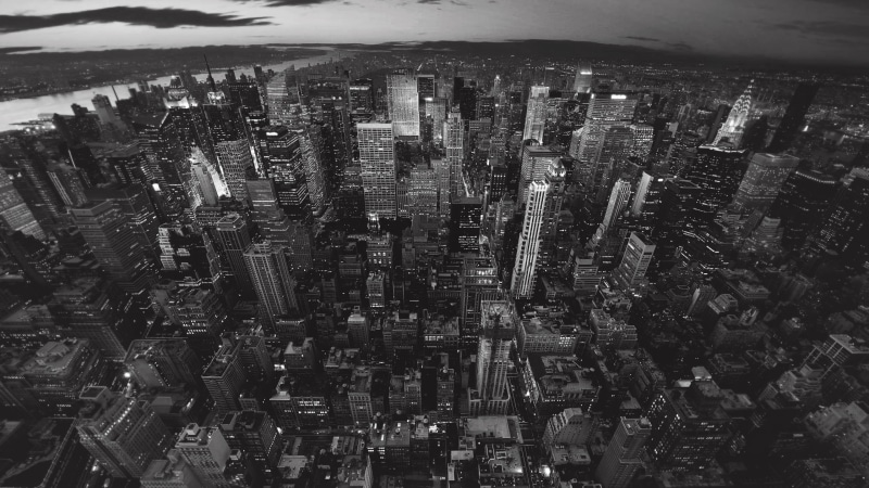 river, urban Skyline, city Life, 2K, high, architecture, sky, office Building, manhattan - New York City, town, black And White, scenics, nature, tower