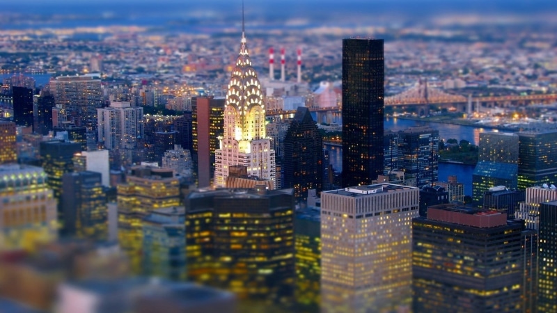 panoramic, illuminated, high, Manhattan, photography, downtown District, aerial View, New York City, bridge, residential district, Empire State Building