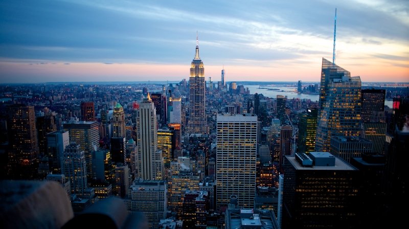 architecture, Empire State Building, buidings, World Trade Center  1, downtown District, Manhattan, manhattan - New York City, uSA, New York City, 1 World Trade Center
