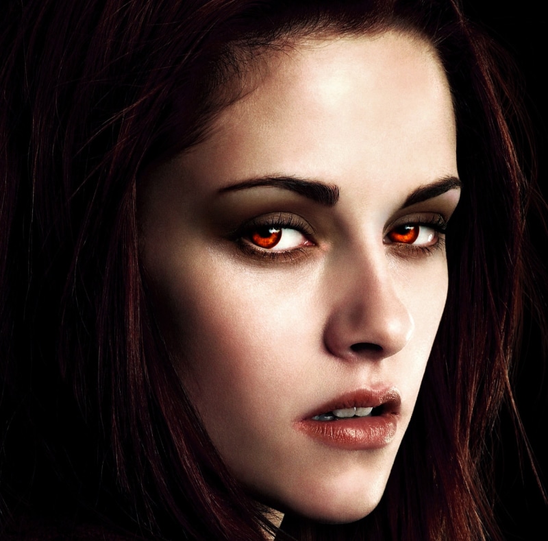 part, film, looking at camera, beauty, hair, close-up, movie, Twilight, breaking dawn, dark, human face, dawn, 2012, young adult, women, bella swan, black background