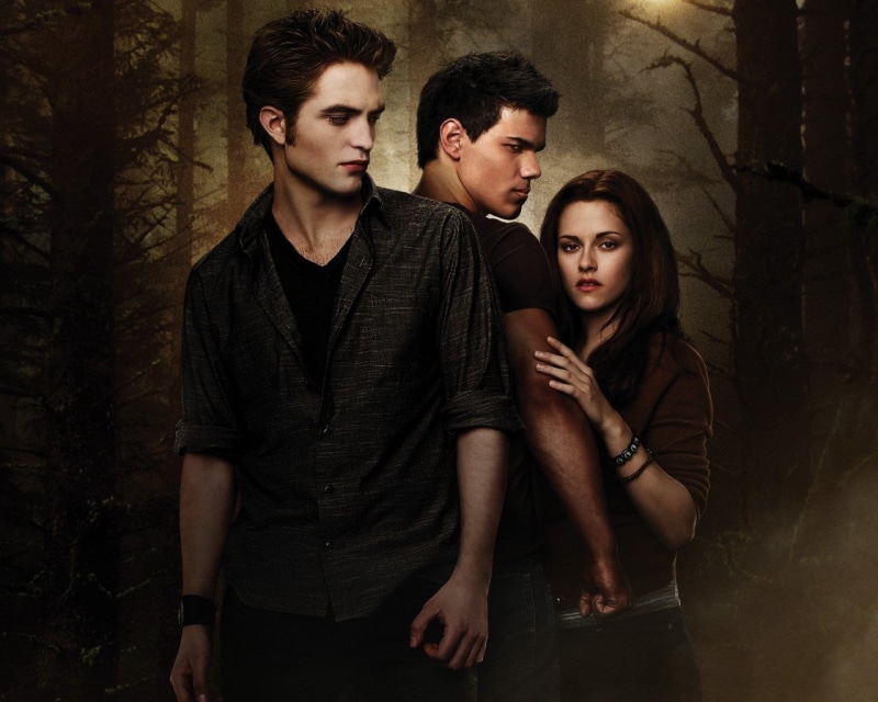 Jacob Black, Robert Pattinson, men, emotion, togetherness, contemplation, young women, group of people, night, new, moon, poster, Bella Swan, heterosexual couple