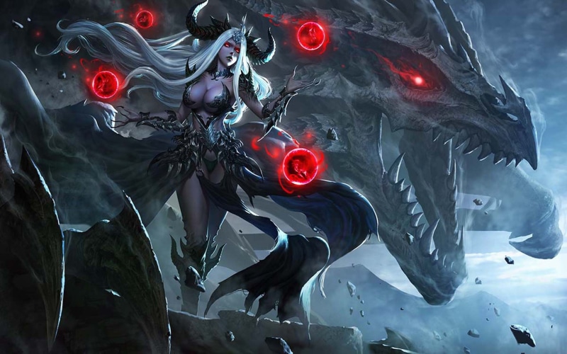 artwork, 1080P, league, queen, hd, mythical, art, angels, heroes, twilight, drive