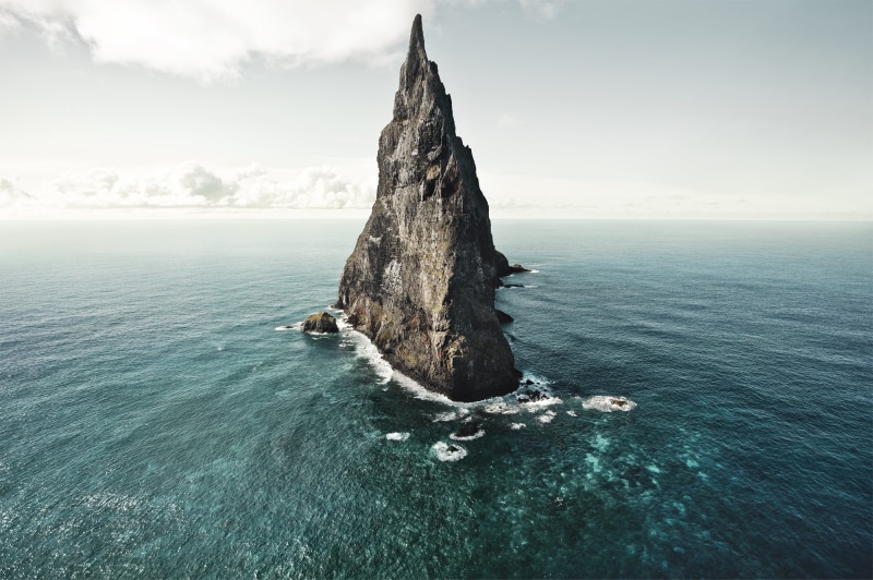 solid, no People, wave, pacific Ocean, water, outdoors, horizon, day, mountain, stack rock, sky, blue, rock - Object, tourism, 1080P, tranquil scene