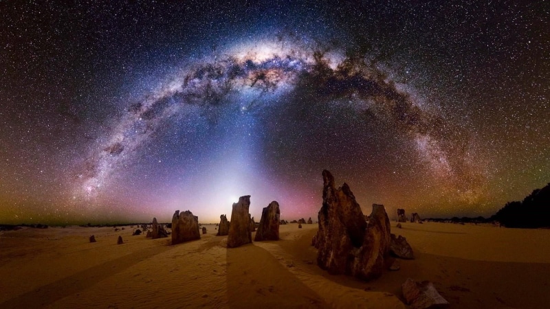 stars, starrys, scenics - nature, star - space, starry sky, landscape, rock, astronomy, the pinnacles, 1080P, night, galaxy, night sky, outdoors, rock formation