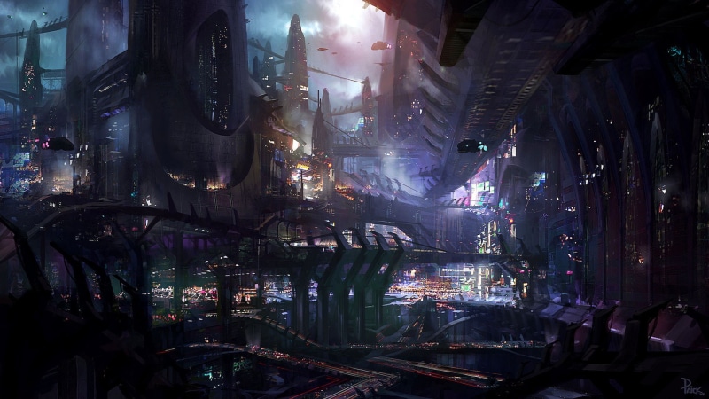 concept art, fantasy art, artwork, futuristic, james paick, city, science fiction, 1080P