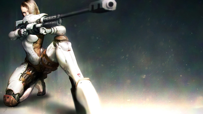 artwork, sniper, indoors, female, full length, lifestyles, 1080P, girls with guns, nature, real people, sport, rifle, gun, fantasy art, holding, weapon