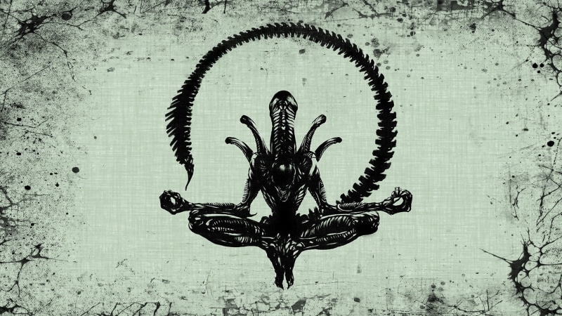 illustration, aliens, decoration, day, animal wildlife, metal, pattern, animal representation, ornate, meditating, animal themes, Xenomorph, no people