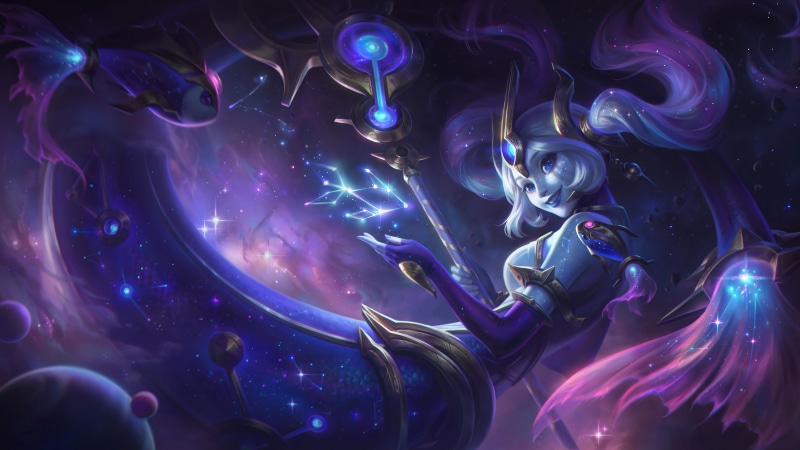 8K, Cosmic Break, sup, space, nami (league of legends), Riot Games, Support (League Of Legends), stars, galaxy, supporters, Nami, destiny, League of Legends