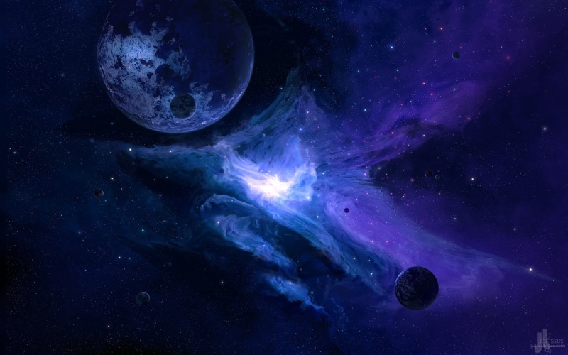 planet - space, galaxy, blue, render, science, space, star, luminosity, 2K, sky, beauty in nature, space exploration, planet, outdoors, Moon, JoeyJazz