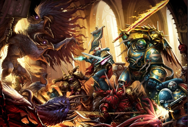 demons, 1080P, Roboute Guilliman, space marines, primarch, chaos, chaos space marines, Ultramarines, Warhammer 40 000