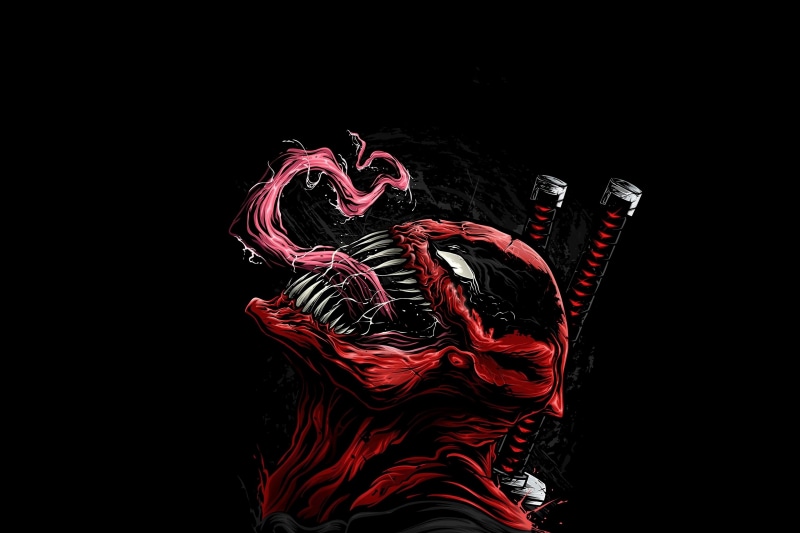 Deadpool, comics, artwork, illustration, Venom, 4K