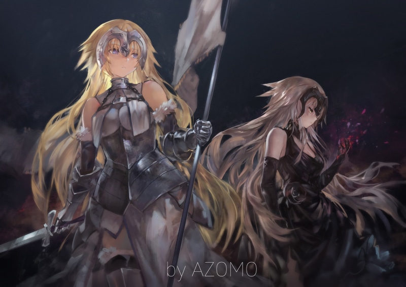 Avenger (Fate/Grand Order), purple eyes, Fate/Grand Order, white hair, blonde, Ruler (Fate/Grand Order), long hair, Ruler (Fate/Apocrypha), headdress, avamone