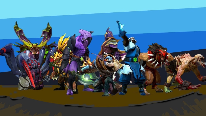 Zeus (DoTa2), Faceless Void, creativity, representation, celebration, Dota 2, Slark, excitement, art and craft, vipers, blue, sculpture, large group of people