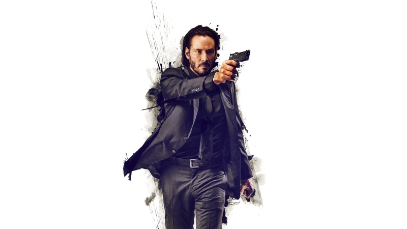 real people, studio shot, weapon, young adult, clothing, copy space, government, standing, reeves, Keanu Reeves, lifestyles, white background, one person