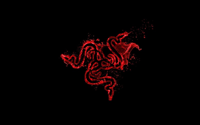 black background, Razer, red, 1080P, abstract, cut out, copy space, no people, close-up, motion, indoors, art and craft, design, pattern, creativity, studio shot