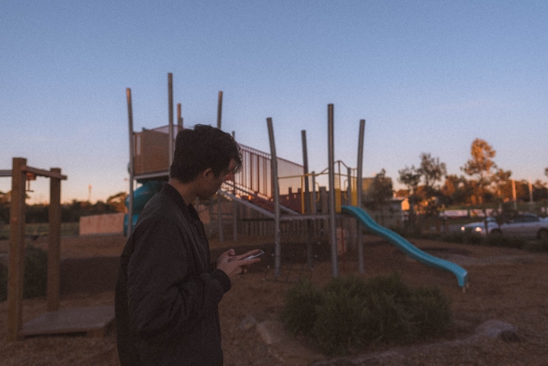 building exterior, day, grunge, sunset, boy, sky, side view, architecture, hairstyle, tumblr, young adult, built structure, casual clothing, purple, real people