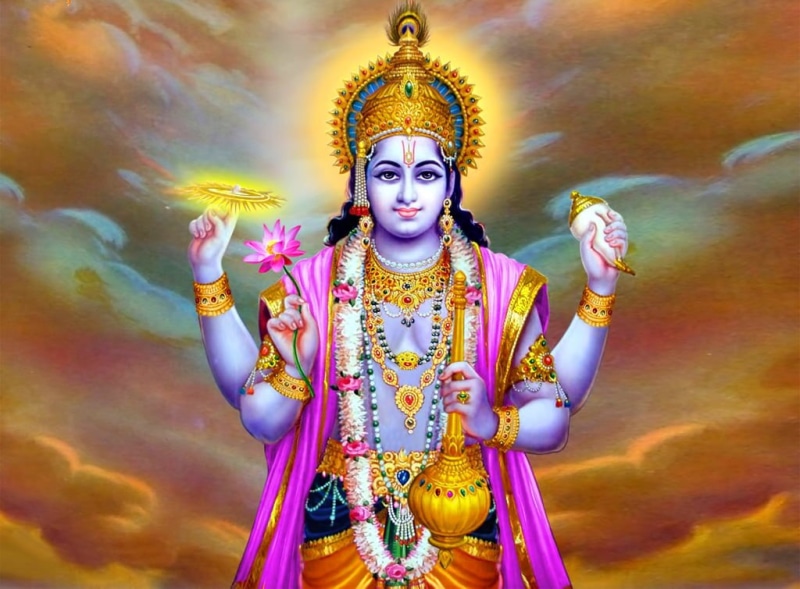 480P, religion, God, celebration, one person, spirituality, indoors, belief, clothing, art and craft, deity, human body part, Lord Vishnu, traditional festival