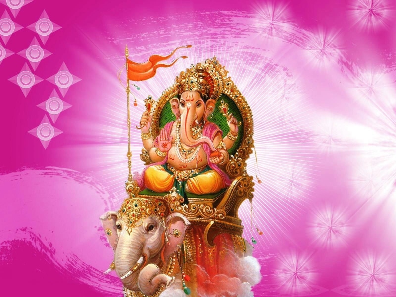 sitting, poster, statue, sculpture, representation, Festivals / Holidays, 720P, no people, pink color, lord, art and craft, elephant, festival, place of worship