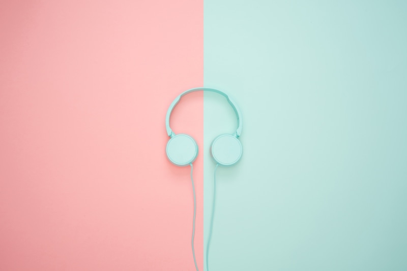 pastel, pink, minimalism, 5K, headphones