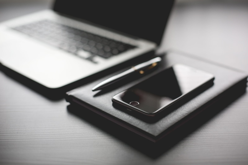 phone, Diary, workspace, wireless technology, table, computer, indoors, communication, work, portability, macbook, technology, gear, focus on foreground