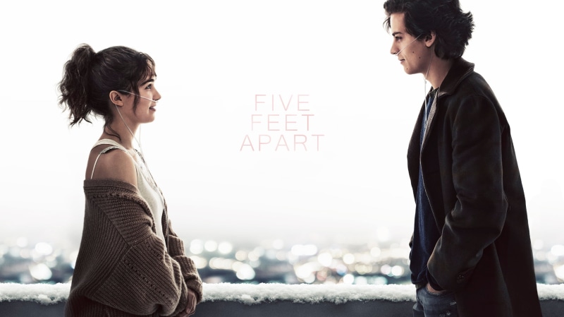 profile, depth of field, Will Newman, Haley Lu Richardson, Cole Sprouse, 1080P, city lights, couple, rooftops, Stella Grant, Five Feet Apart