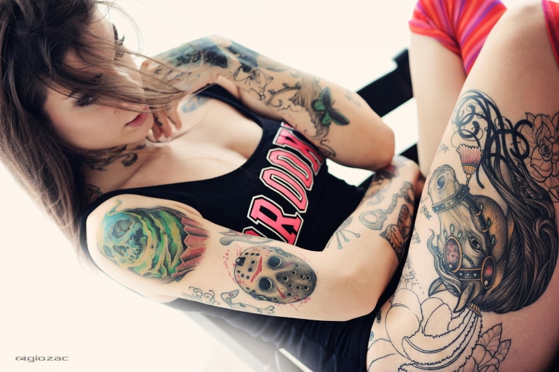 look, tattoo, Giovanni Zacche, woman, skin, light, shirt, 1080P, tattoos, gril, girl, photographer