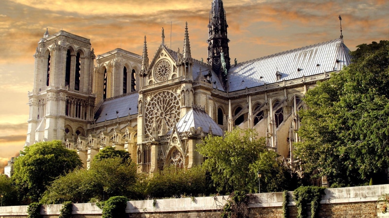 historical, cathedral, exterior, urban, historic, structure, europe, building, ancient, cityscape, france, travel, tower, landmark, river, place, town