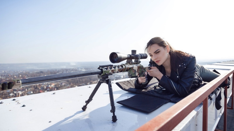 DVL-10 " Urbana", Sniper rifle Lobaeva, Lying on the roof, 2K, Girl