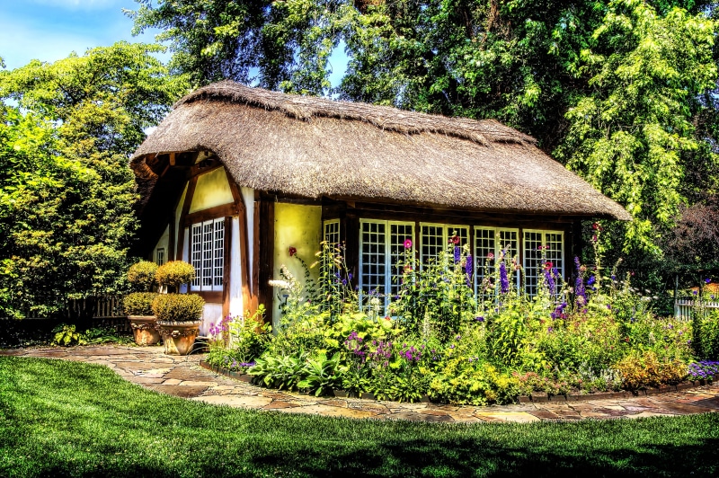 nature, outdoors, tree, cottage, plants, rural, countryside, green Color, day, flowering plant, no People, building Exterior, growth, plant, formal Garden