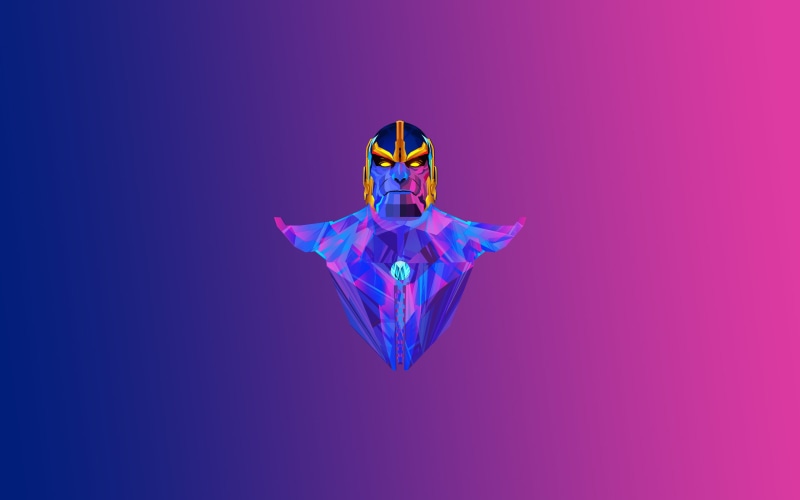 2K, thanos, minimalism, behance, superheroes, hd, colorful, artist