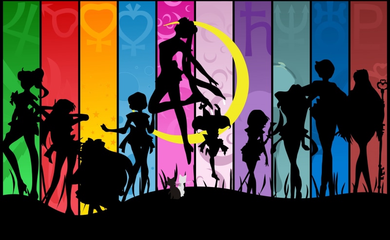 real people, group, adult, night, creativity, Artistic, leisure activity, group of people, sailor, silhouette, sailormoon, performance, illuminated, men
