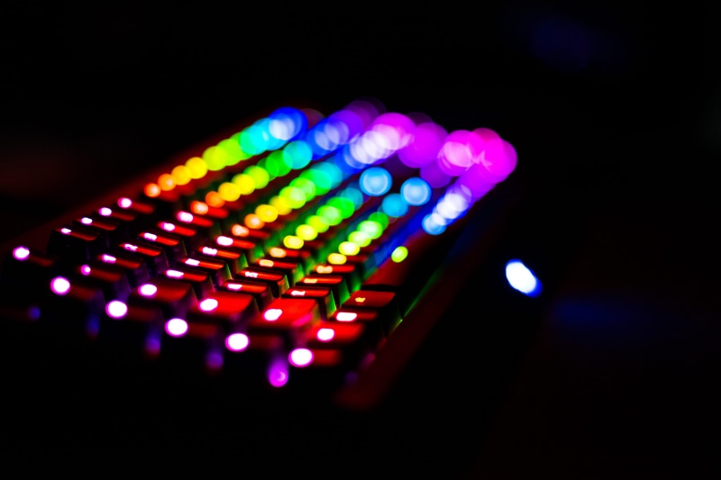 close-up, multi colored, technology, light - natural phenomenon, lighting equipment, communication, no people, spectrum, computer network, colors, night
