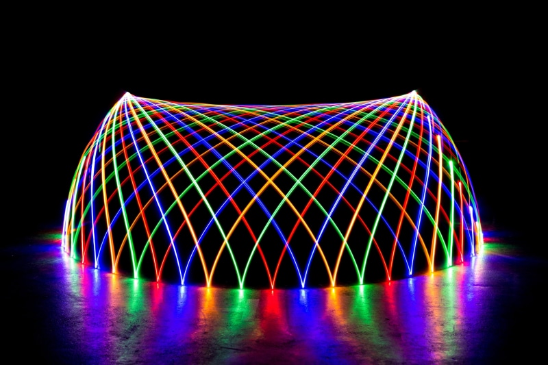 studio shot, motion, no people, nightlife, 4K, light trail, desktop background, reflection, laser, background, glowing, lightpainting, nature, colors